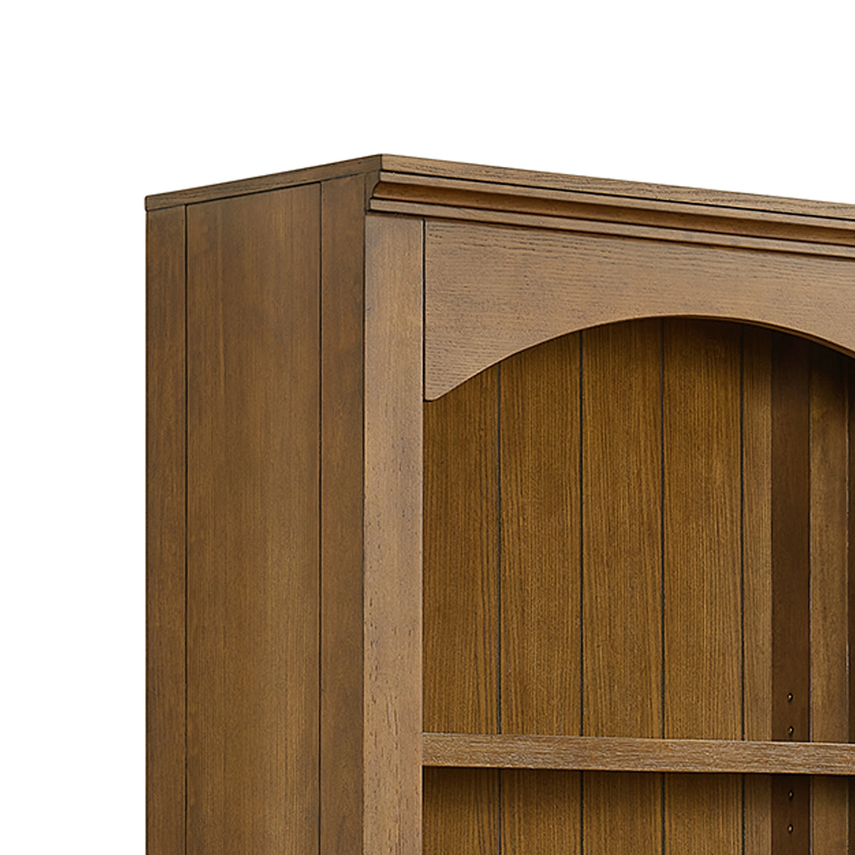 Portico Open Bookcase in Brown Oak