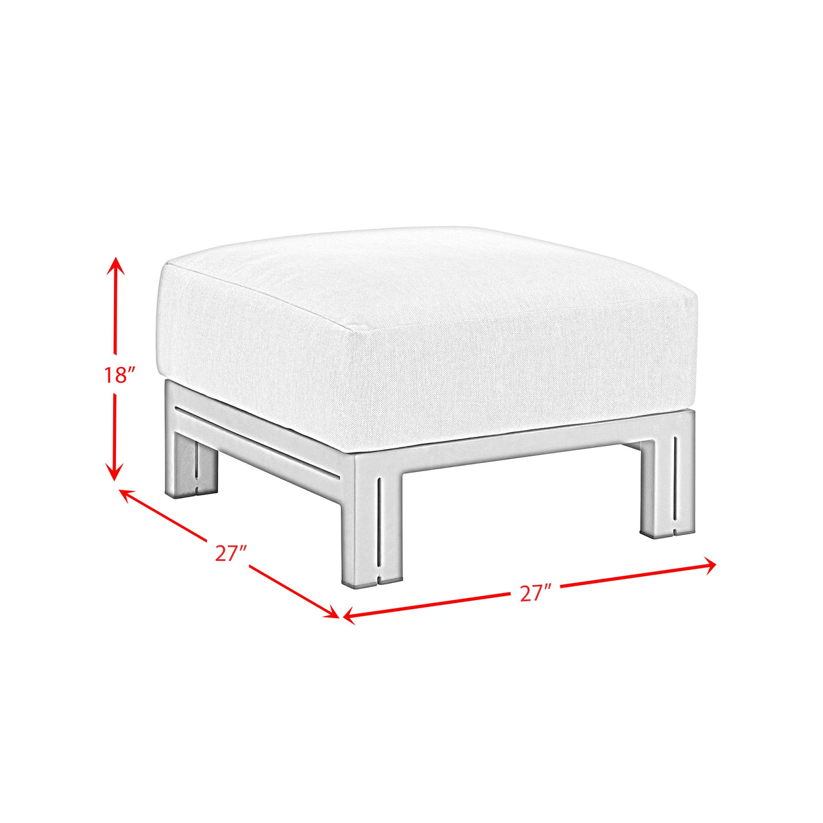 Playa Ottoman - Dark Grey and Olefin Beige
