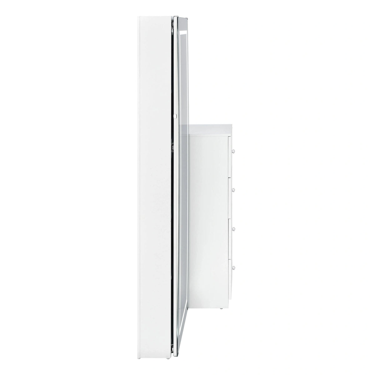 Vancouver Floor Mirror With Storage in White
