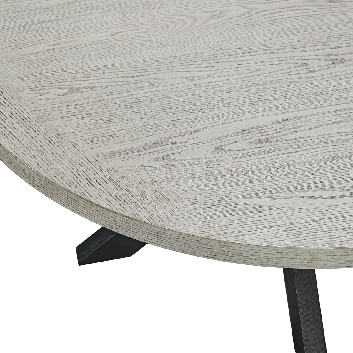 Axel Round Dining Table with Light Grey Top in Espresso