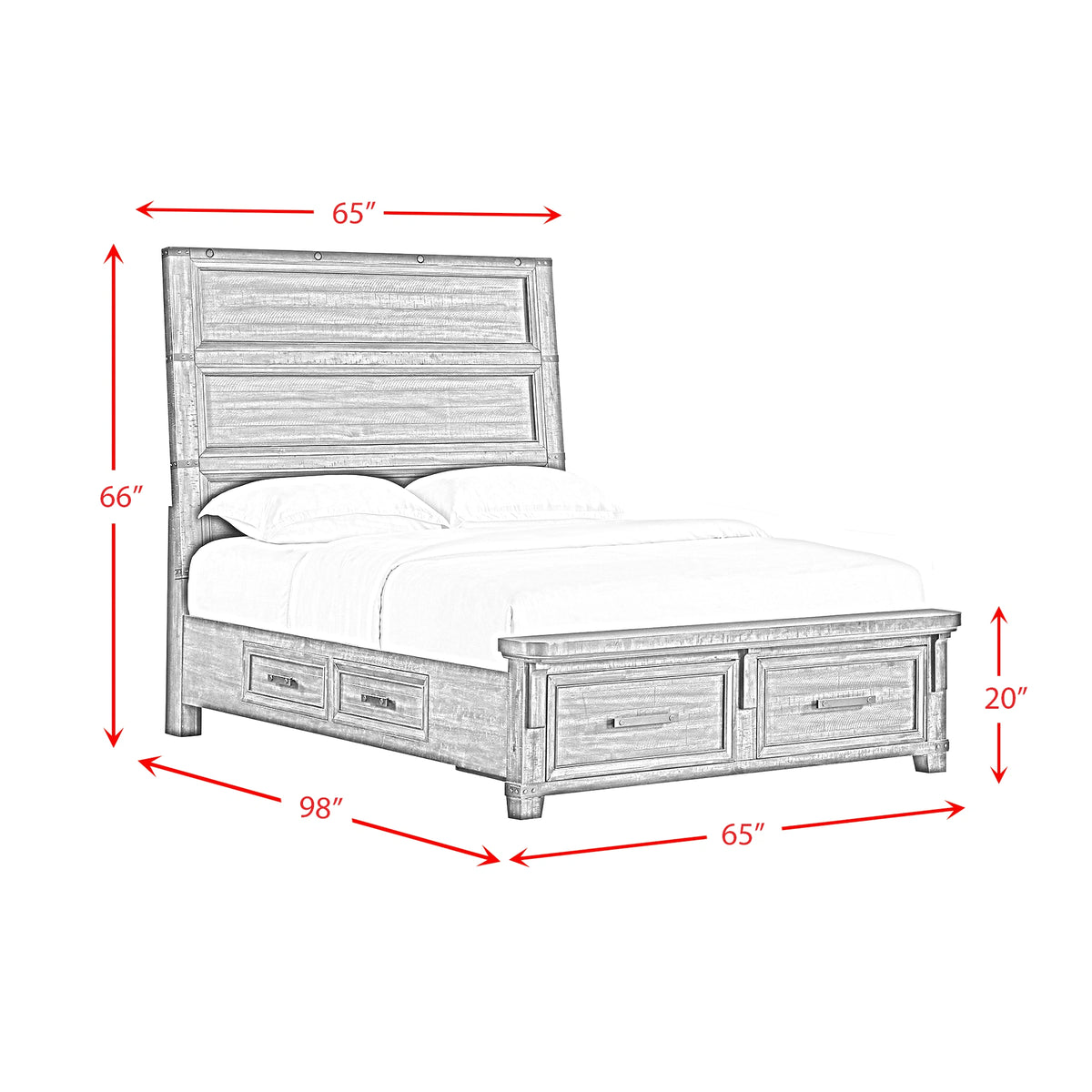 Colorado City Storage Bedroom Set in Charcoal