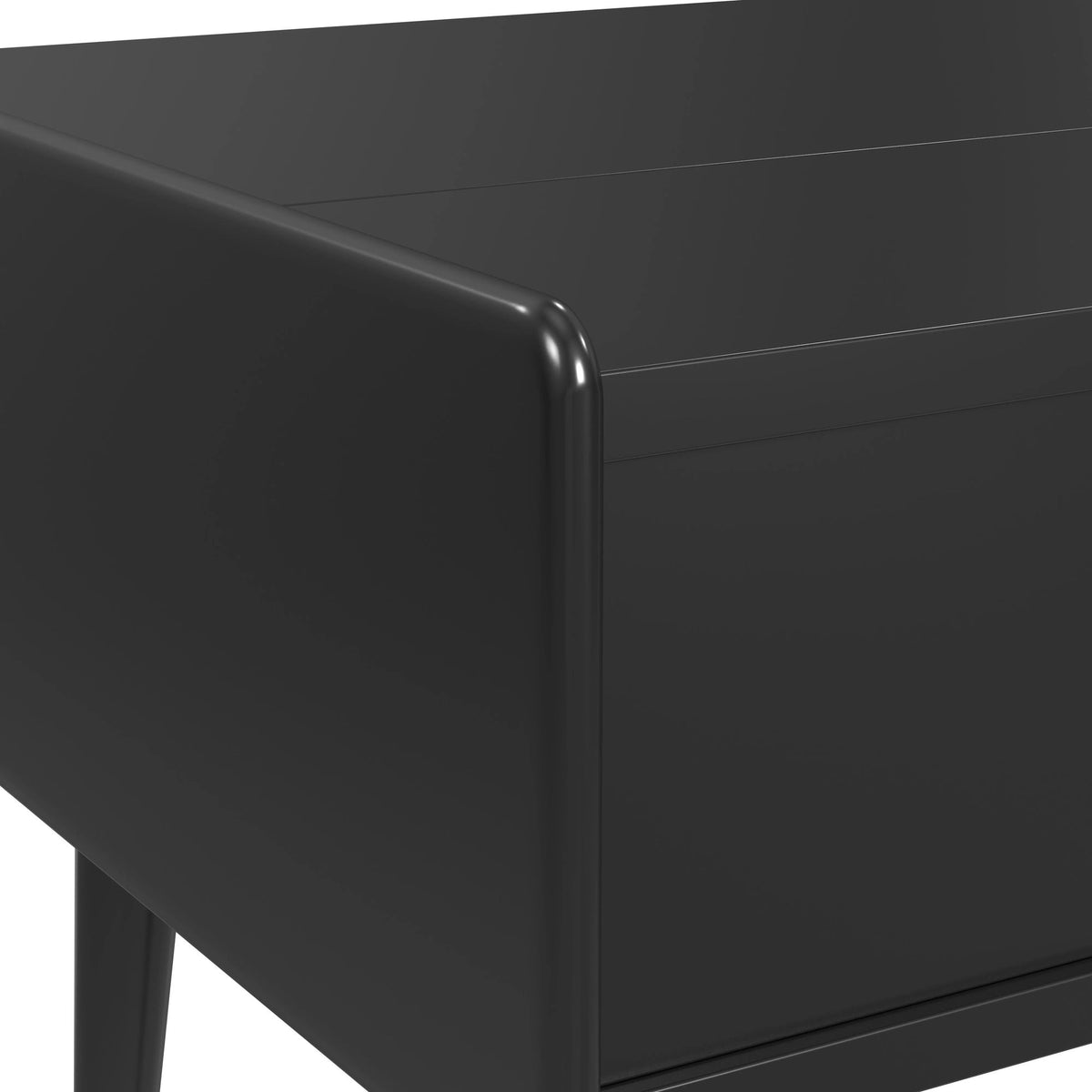 Lanette Coffee Table with White Marble and Lift-Top in Black