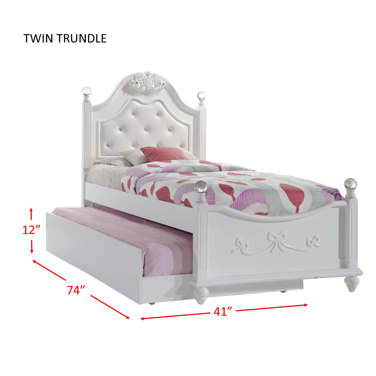 ALANA PLATFORM BEDROOM SET W/ STORAGE TRUNDLE