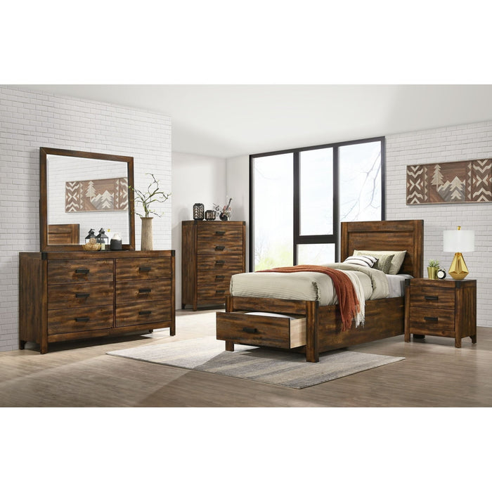 Warner Twin Storage Bed in Chesnut - Jack’s Furniture and More (Laredo, TX)