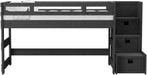 Cali Kids Full Junior Loft Bed with Staircase in Sleek Gray - Jack’s Furniture and More (Laredo, TX)