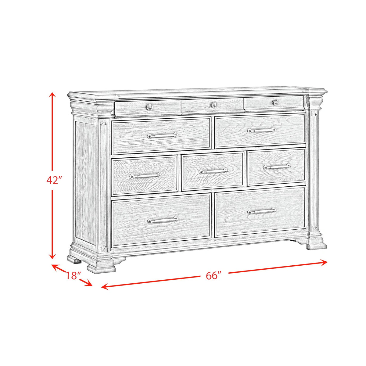Kings Court 10-Drawer Dresser
