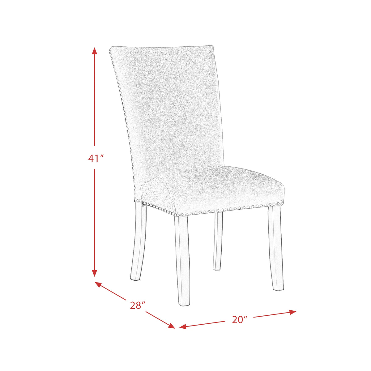 Valentino White 5PC Dining Set-Table & Four Chairs
