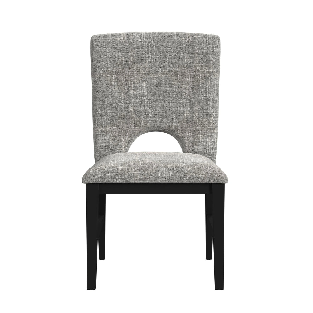 Oregon Side Chair with Grey Fabric in Black (2 Per Carton)