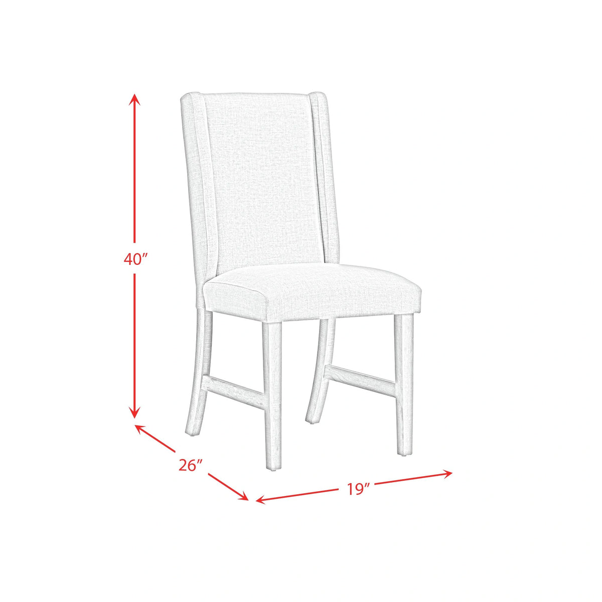 Eleanor Standard Height Dining Set in White-Rectangular Table and Four Chairs
