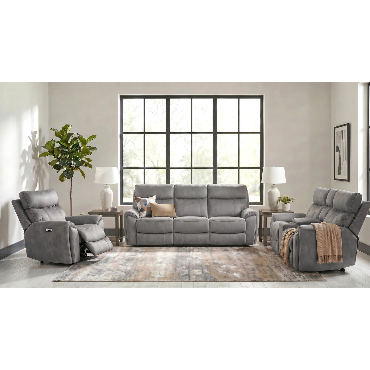 Jackpot P1 Recliner in Explore Light Grey