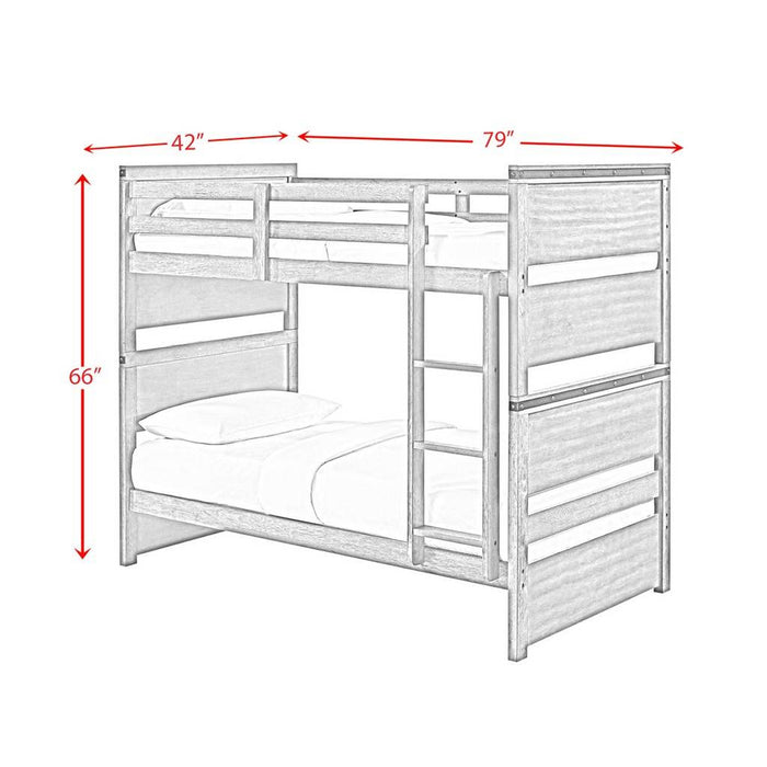 Wade Twin over Twin Bunk Bed in Gray - Jack’s Furniture and More (Laredo, TX)