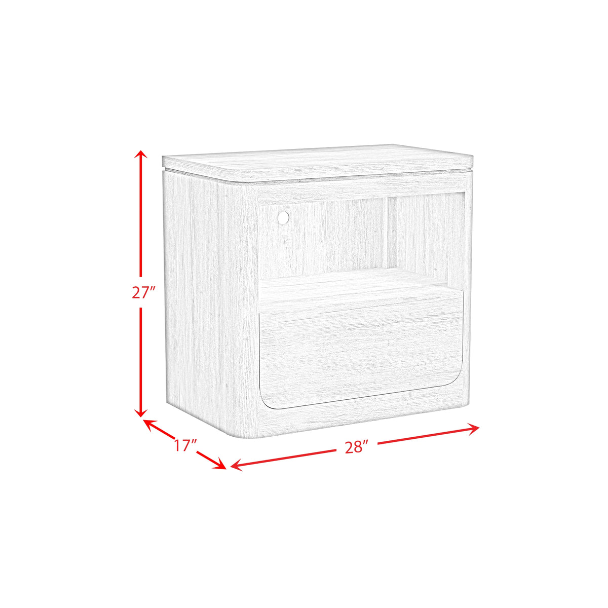 Rosalie Nightstand with USB & LED