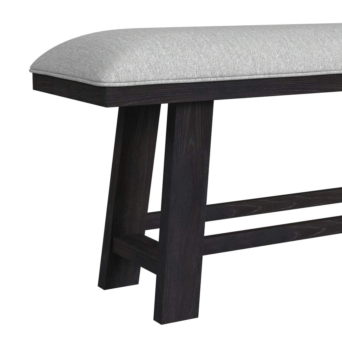 Transcend Bench with Light Grey Fabric in Charcoal