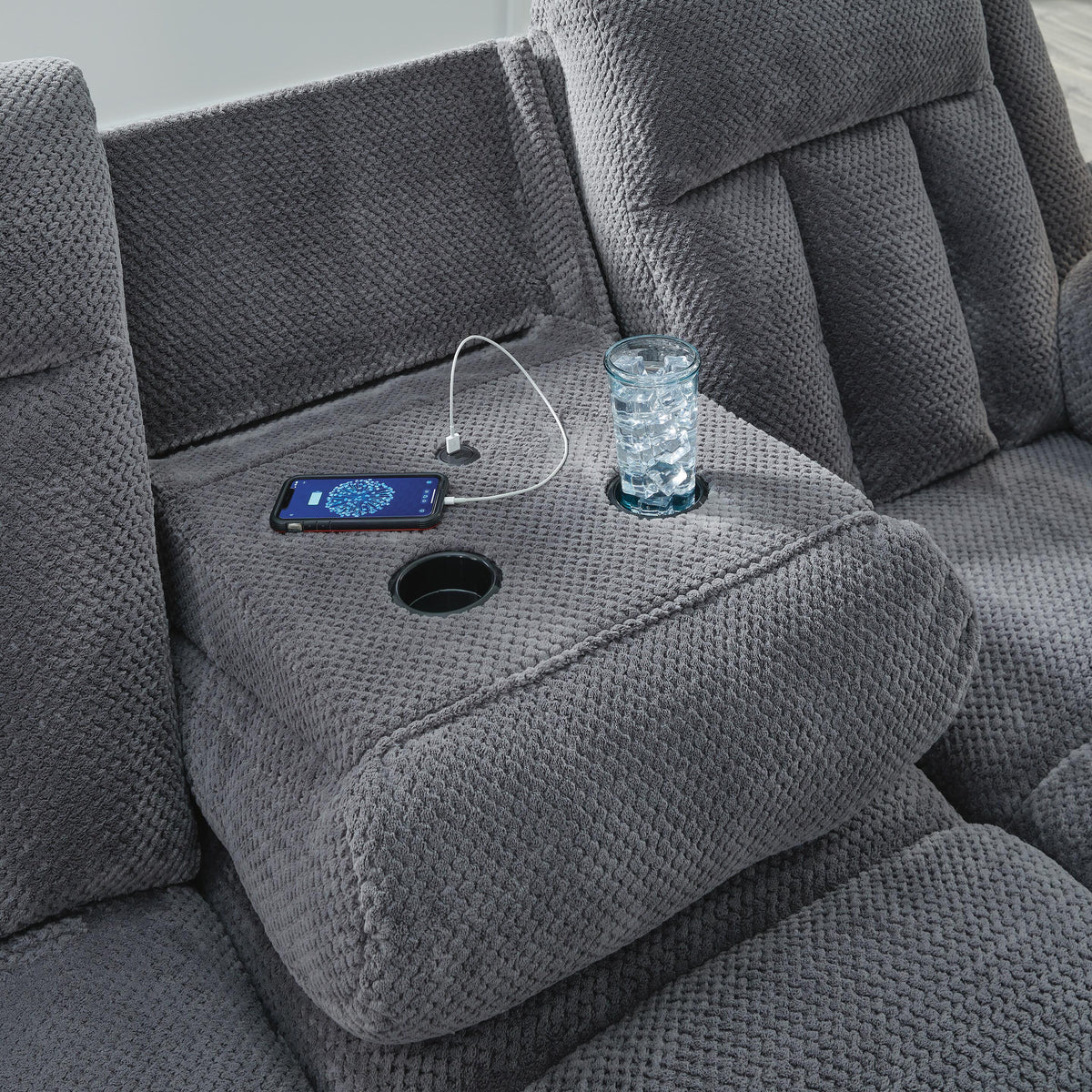 Observation Power Reclining Sofa with Drop Down Table - Jack’s Furniture and More (Laredo, TX)