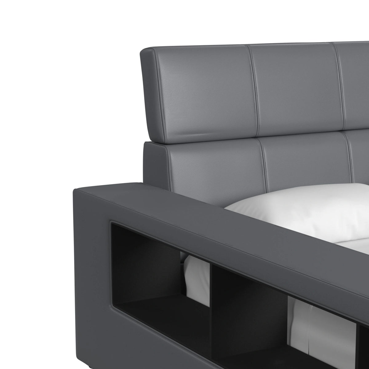 Valari Transformer Bed with Electronic Features in Grey PU