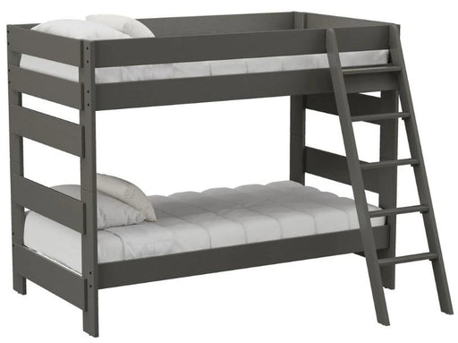 Elements International Cali Kids Twin over Twin Bunk Bed with Ladder in Sleek Gray image