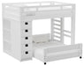 Elements International Cali Kids Twin Over Full Bookcase Loft Bed in White image