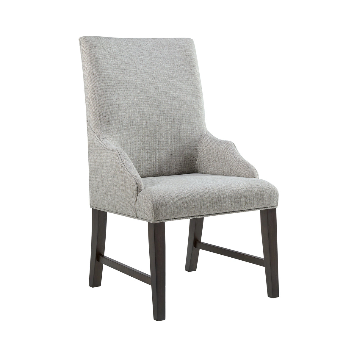 Montrose Dining Host Chair with Light Grey Fabric in Espresso (2 Per Carton)