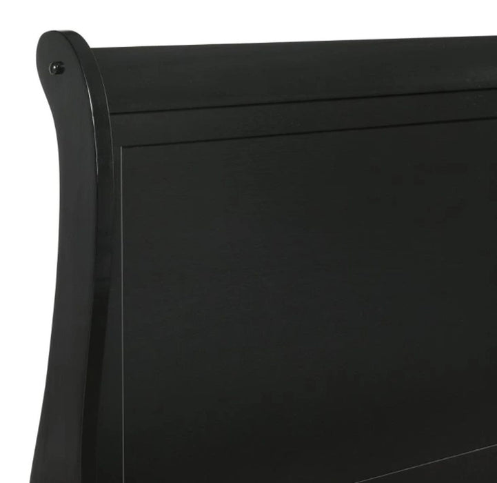 Louis Philippe King Panel Bed in Black - Jack’s Furniture and More (Laredo, TX)