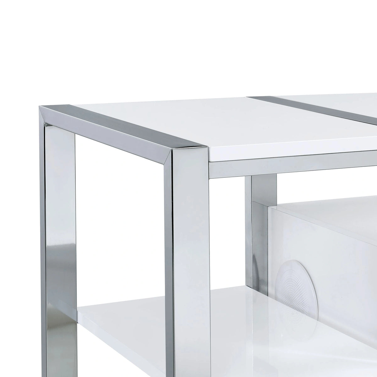 Midway 80"" TV Console with Firelight in White