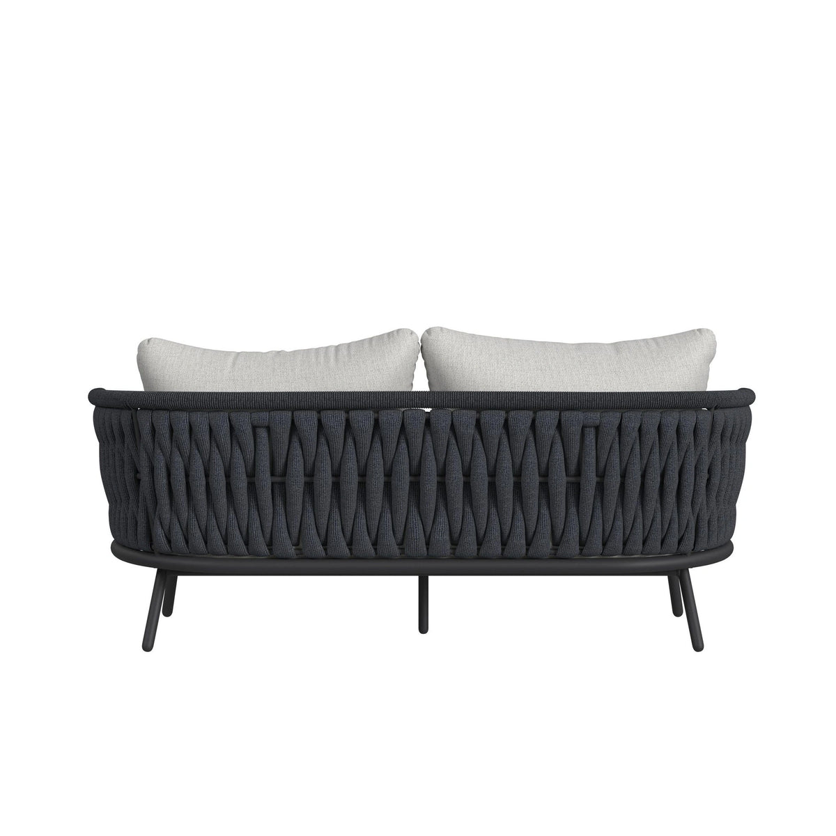 Bali Loveseat with Olefin Grey in Dark Grey