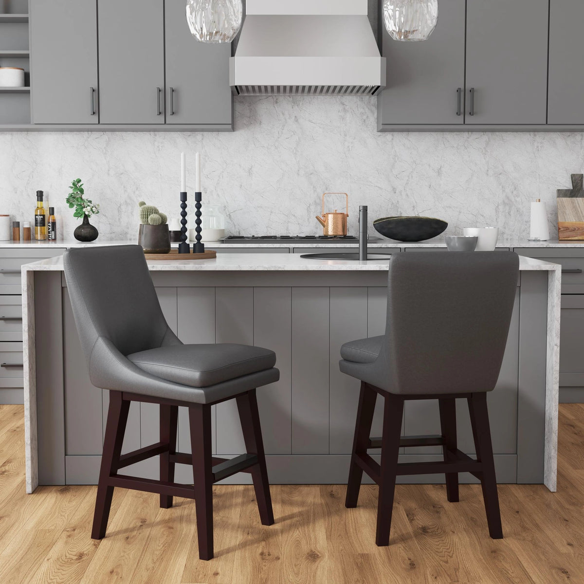Villanova Swivel Counter Stool in Espresso (2 Per Carton)