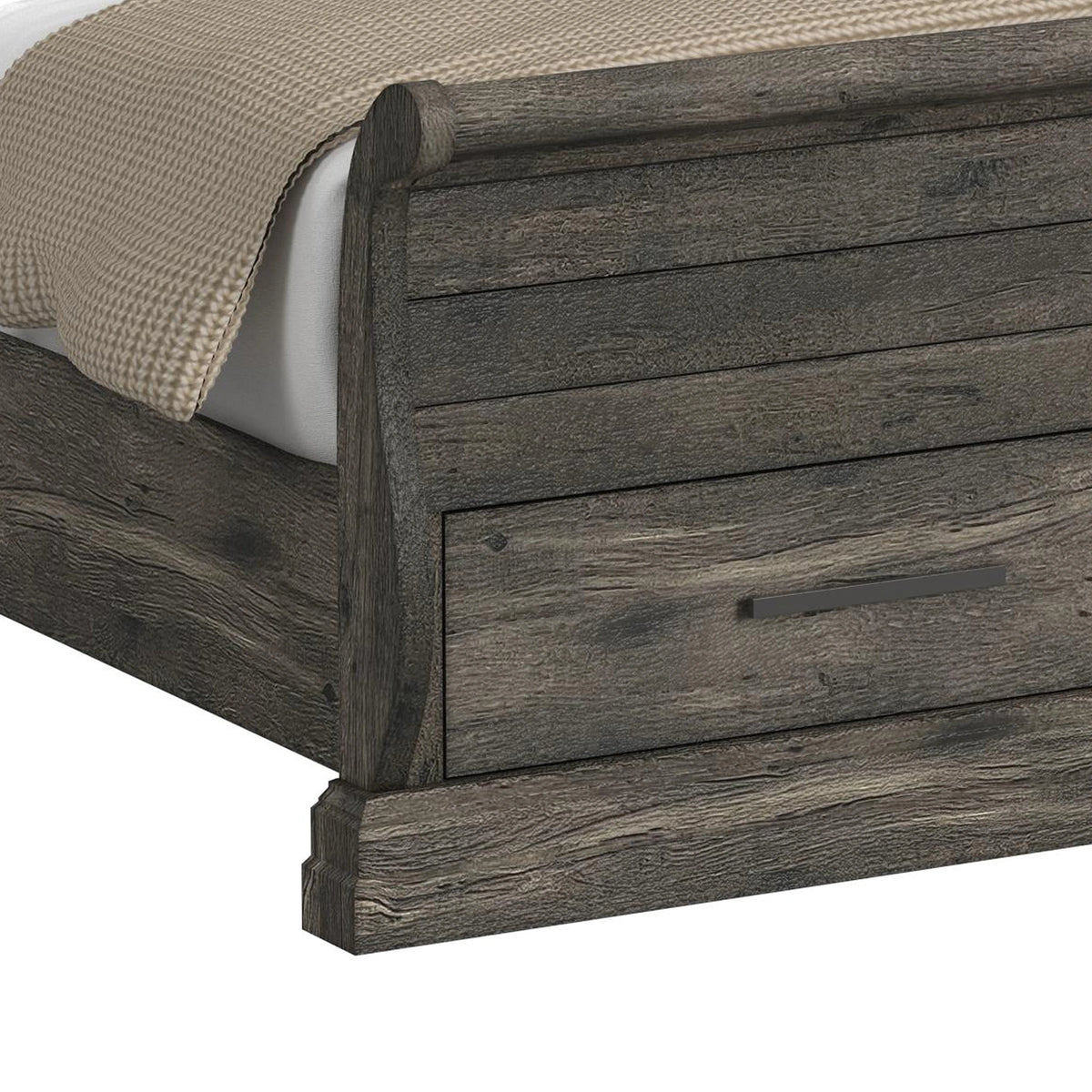 Park Ridge Sleigh Storage Bedroom Set in Charcoal