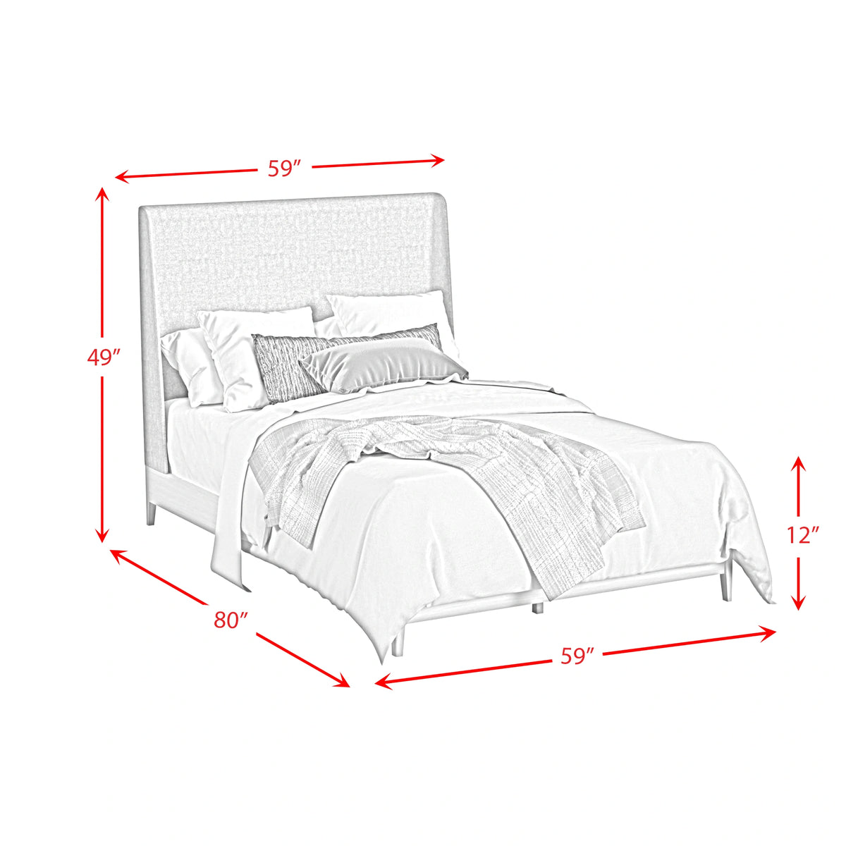 Westland UPH Bed with Grey Fabric