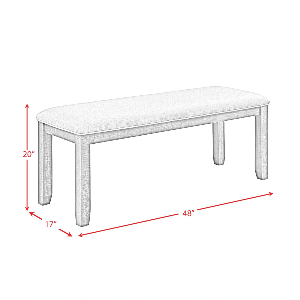 Jax 6PC Dining Set (72"" Table + 4 Chairs + Bench) in Cherry