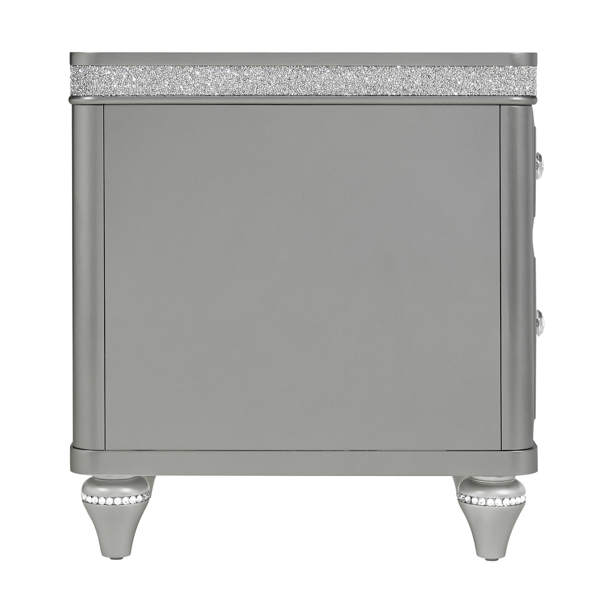 Avril Chairside Table with Power/USB in Silver