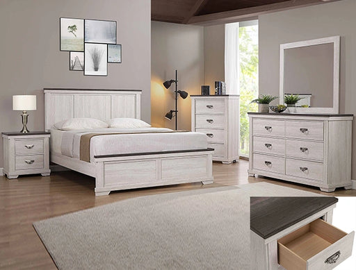 Crown Mark Furniture Leighton Twin Panel Bed in White B8180-T image