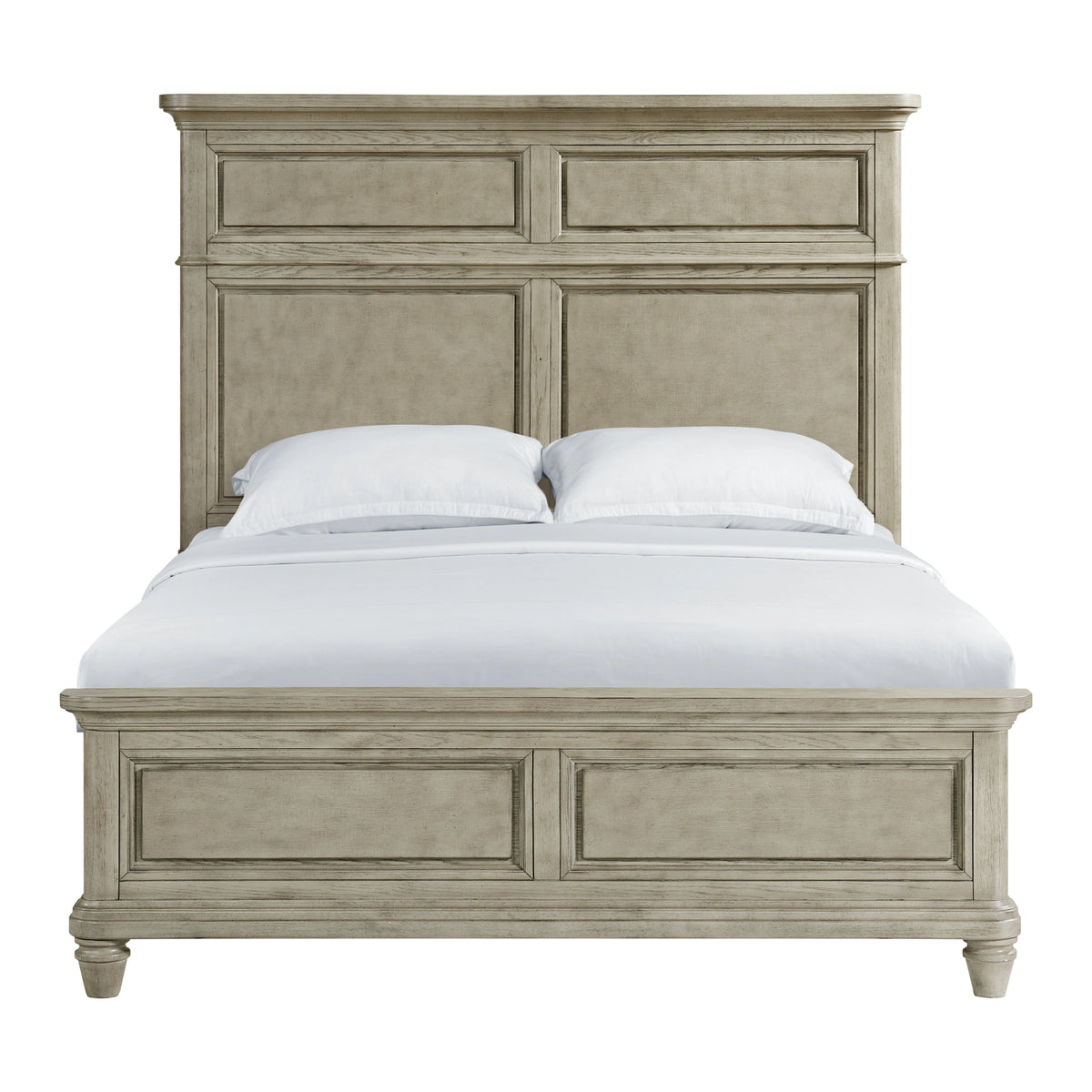Whit-Ash Panel Bed in Light Grey