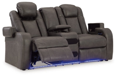 Fyne-Dyme Power Reclining Loveseat with Console - Jack’s Furniture and More (Laredo, TX)