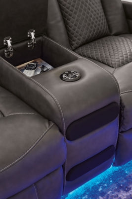 Fyne-Dyme Power Reclining Loveseat with Console - Jack’s Furniture and More (Laredo, TX)