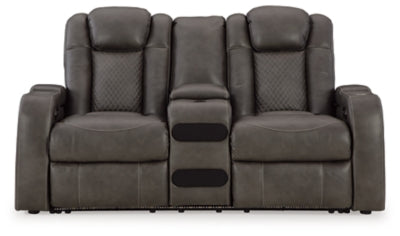 Fyne-Dyme Power Reclining Loveseat with Console - Jack’s Furniture and More (Laredo, TX)