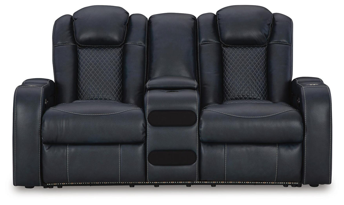 Fyne-Dyme Power Reclining Loveseat with Console