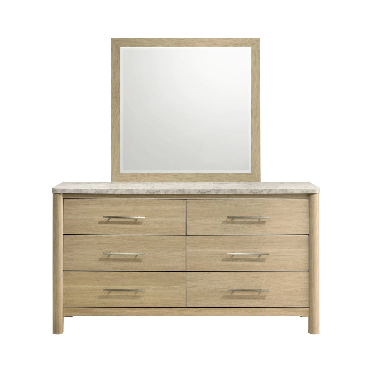 Jonas Dresser and Mirror Set in Natural