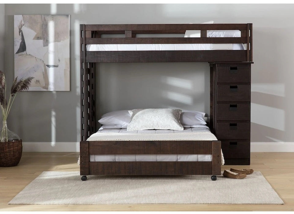 Cali Kids Twin Loft Bookcase Bed in Brown - Jack’s Furniture and More (Laredo, TX)