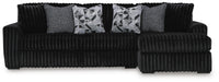 Midnight-Madness Sectional with Chaise - Onyx