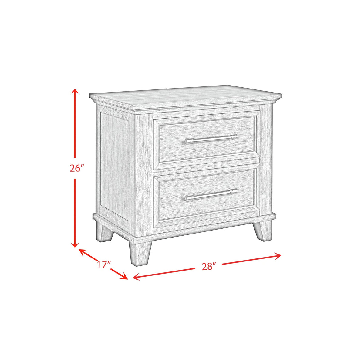 Canterbury 2-Drawer Nightstand with USB