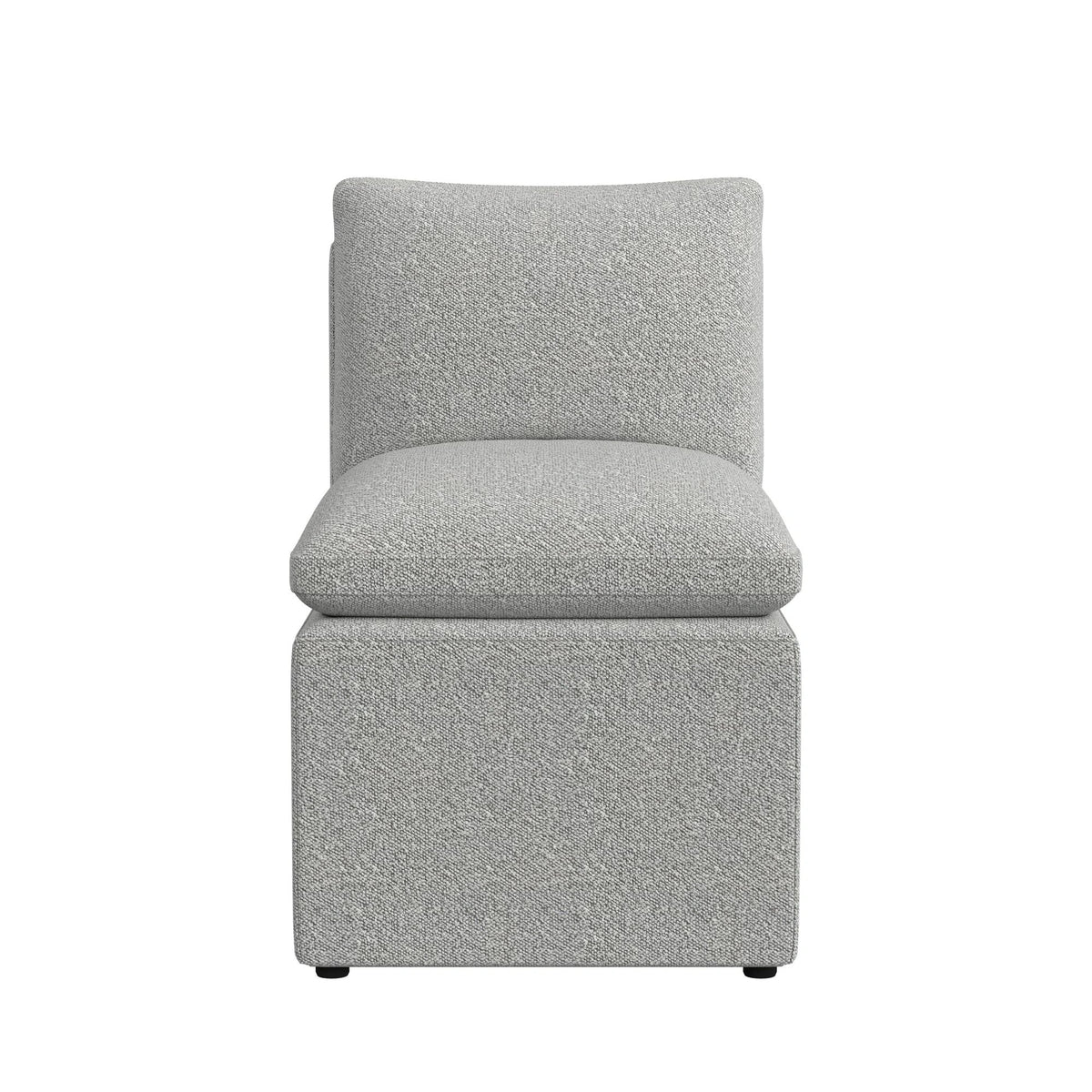 Portland UPH Armless Chair in Grey Boucle