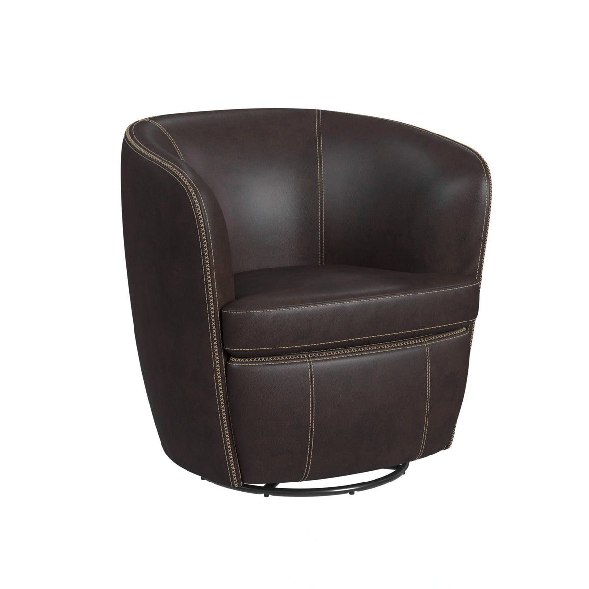 Vito Swivel Chair in Pebble Brown