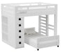 Elements International Cali Kids Twin Over Twin Bookcase Loft Bed in White image