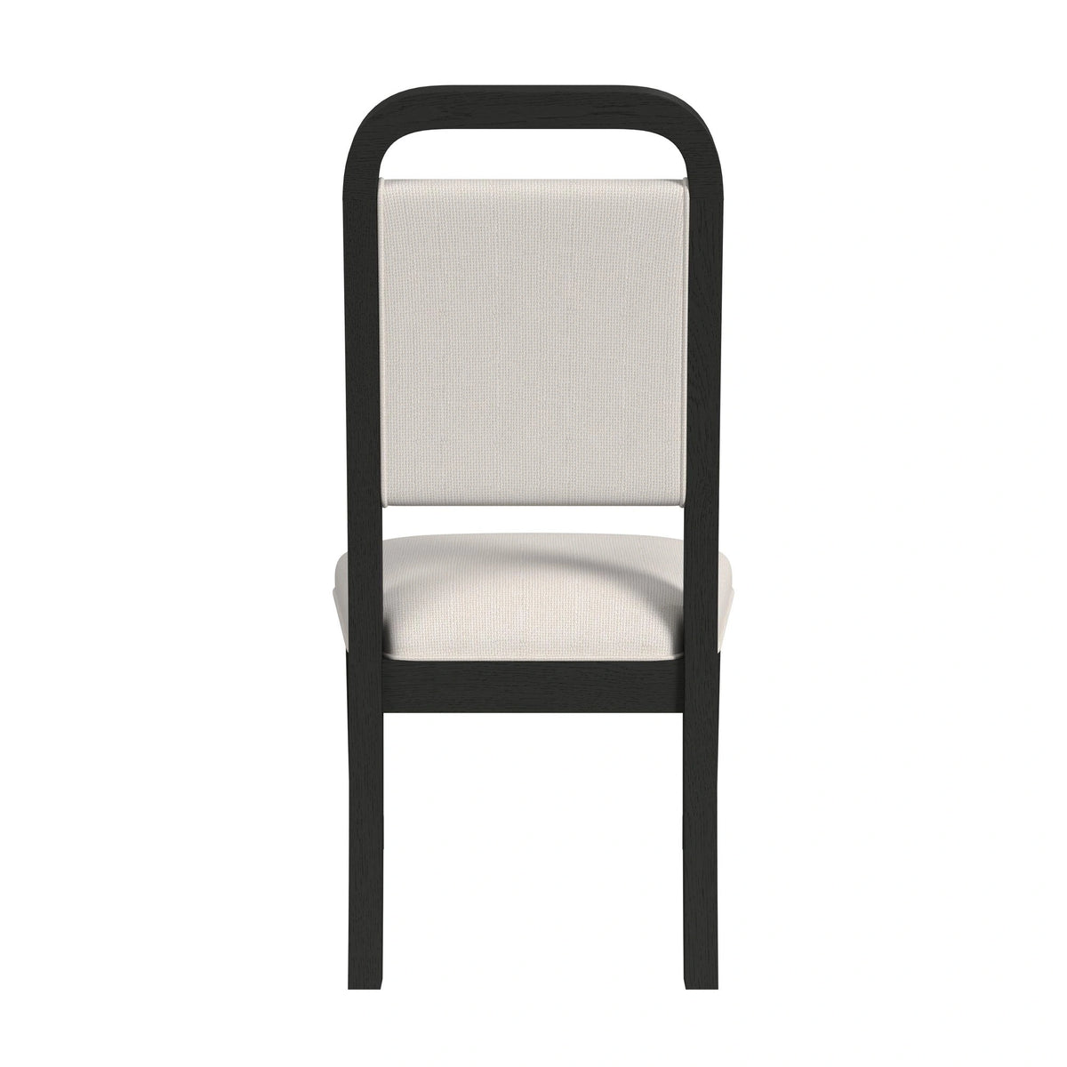 Ridgemont Standard Height Dining Set in Black with Grain-Table and Four Grey Fabric Chairs