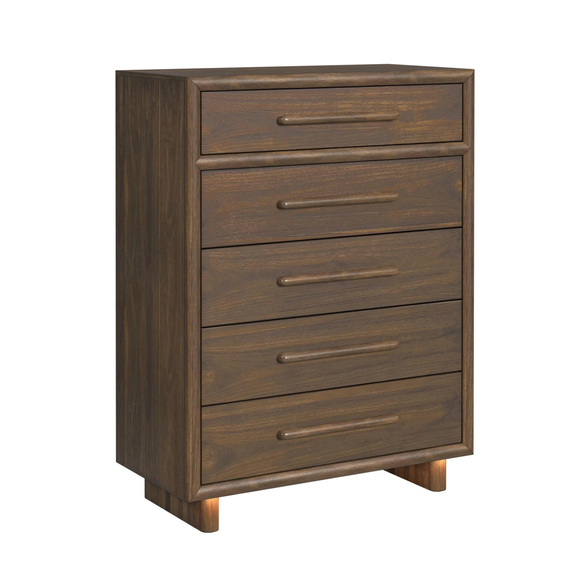 Brisbane UPH Bedroom Set with Boucle Beige and LED in Brown