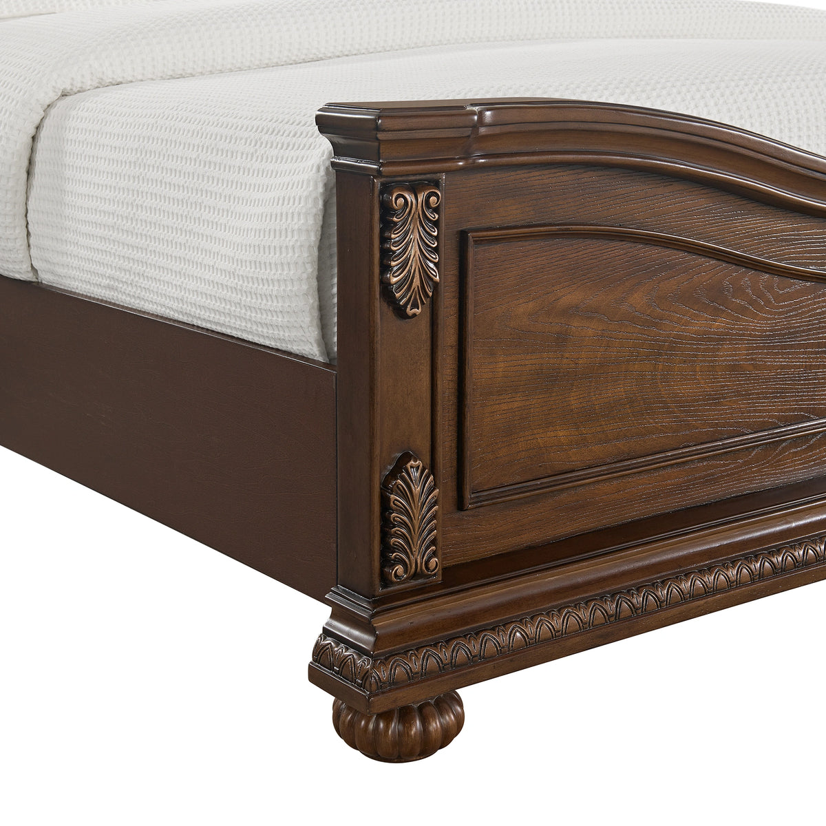 Cadenza UPH Bedroom Set with Black PU in Brown