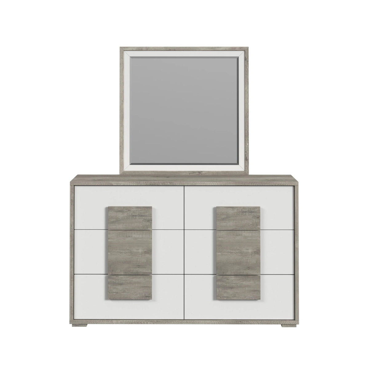 San Matteo Dresser and Mirror Set in Dual Tone