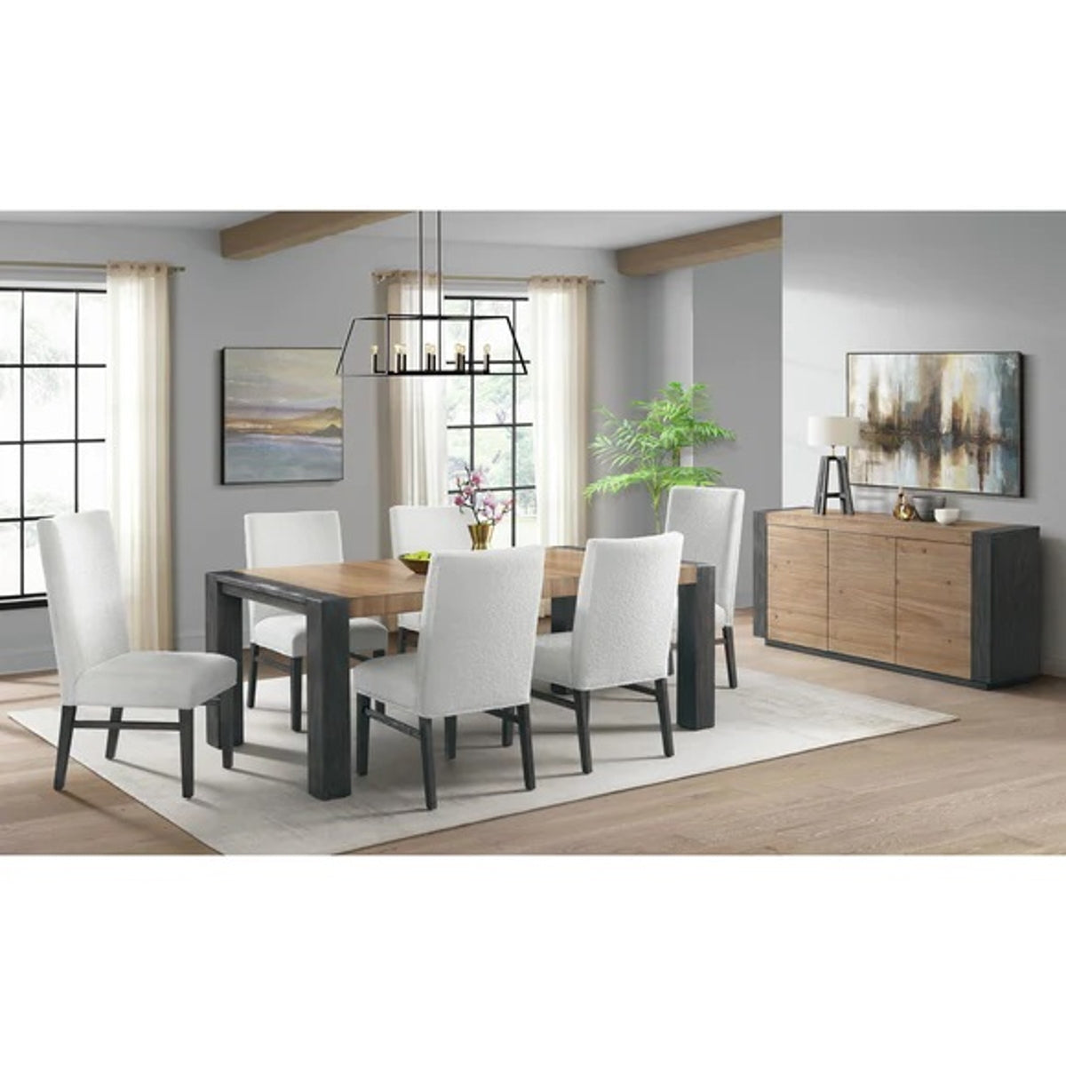 Breckenridge Dining Side Chair With Boucle Snow (Set of 2) in Black - Jack’s Furniture and More (Laredo, TX)