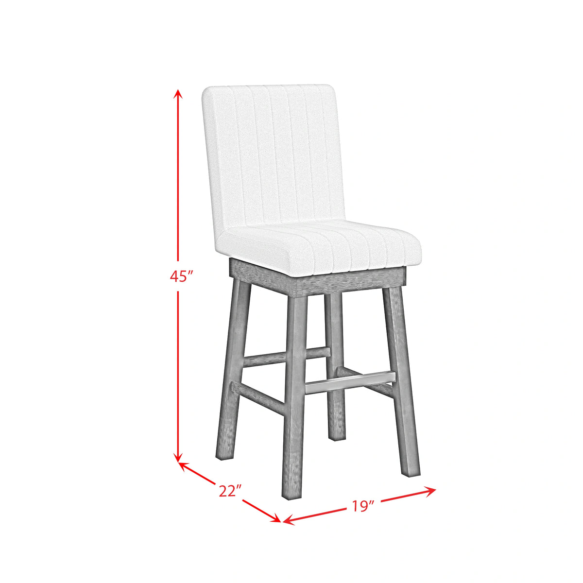 Jemma Swivel Bar Stool with Beige Linen in Dark Espresso (2 Per Carton)