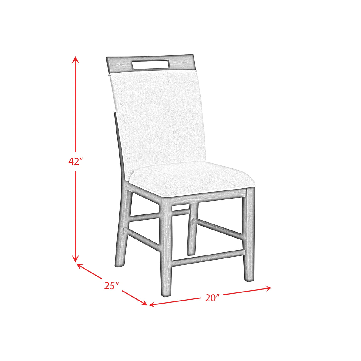 Transcend Side Chair with Light Grey Fabric in Charcoal (2 Per Carton)